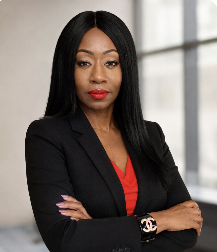 Ebony Noir in red, representing Ms. Rose and the Control quadrant