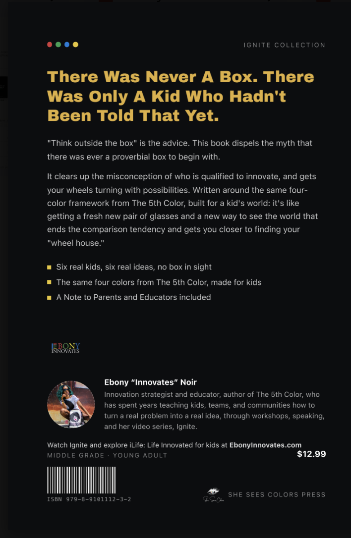 Back cover of There Was Never A Box