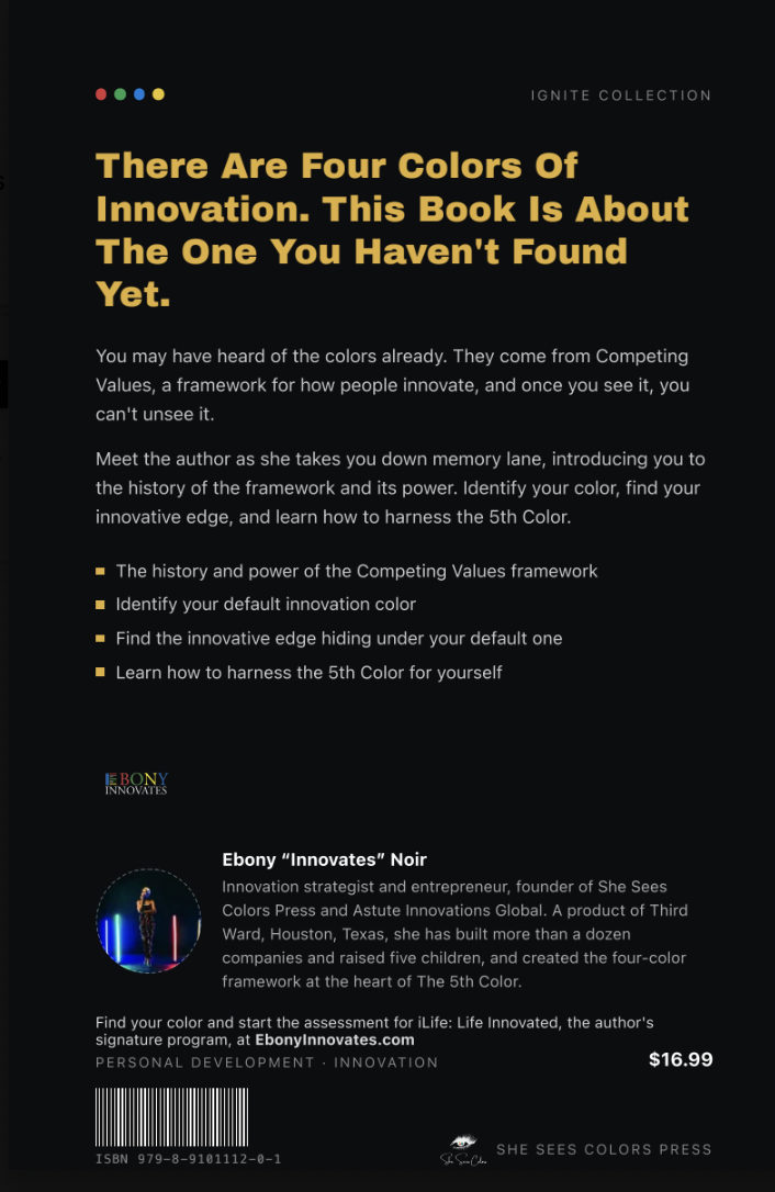 Back cover of The 5th Color